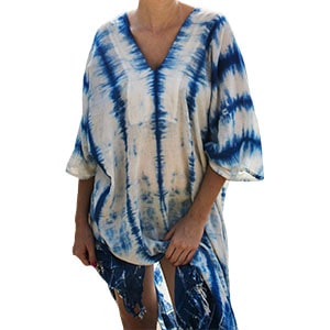 Tunik Motif Biru Putih