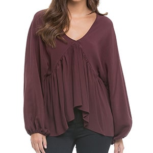 Blus Marun Lengan Longgar