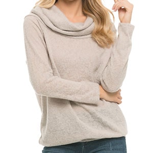 Sweater Krem Leher Lebar